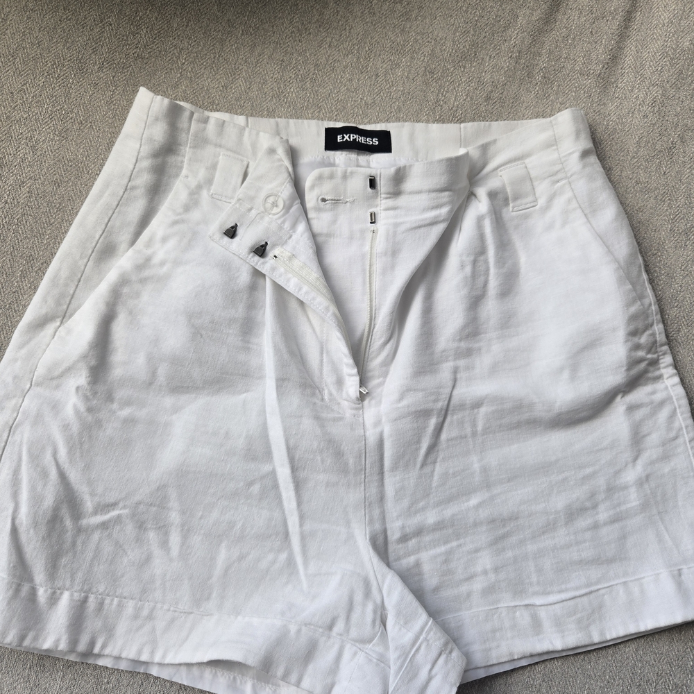 Express Women's High Waist White Shorts